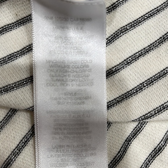 Current Elliott The Quince Dress Metallic Stripe Midi T Shirt Dress SZ L 3 - Picture 8 of 8